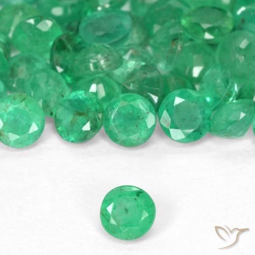 0.17ct Naturale Verde brillante Smeraldo, Rotondo, SI