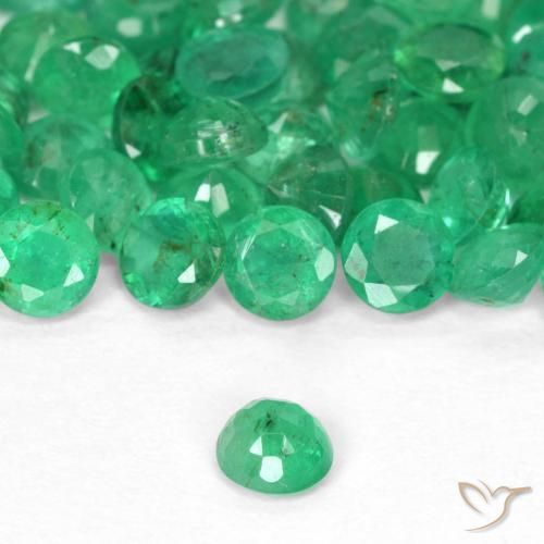 Smeraldo Verde brillante naturale da 0.17 ct, Rotondo, SI