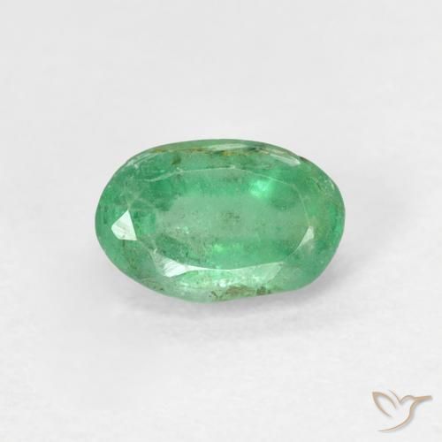 0.55ct Naturale Blu verde Smeraldo, Ovale, SI