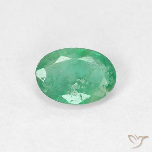 0.42ct Naturale Verde medio Smeraldo, Ovale, SI