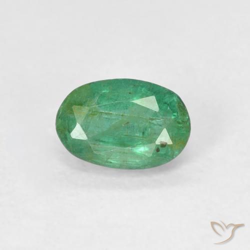 0.50ct Naturale Verde chiaro medio Smeraldo, Ovale, SI