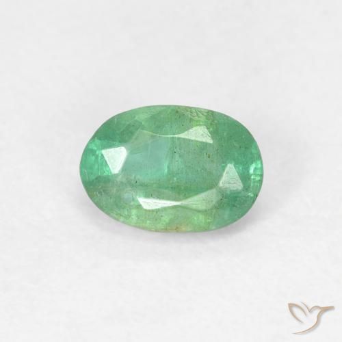 0.57ct Naturale Verde chiaro Smeraldo, Ovale, VS-SI