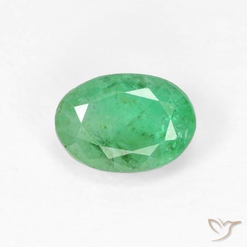 0.58ct Naturale Verde brillante Smeraldo, Ovale, SI