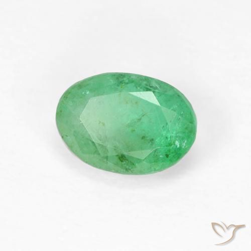 Smeraldo Verde brillante naturale da 0.58 ct, Ovale, SI