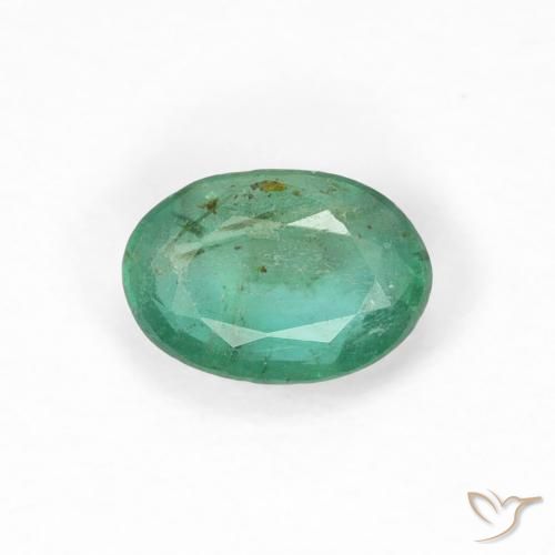 0.50ct Naturale Verde freddo Smeraldo, Ovale, SI