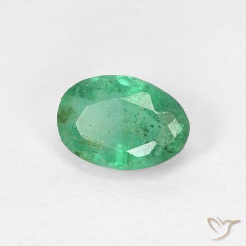 Smeraldo Blu verde naturale da 0.53 ct, Ovale, SI