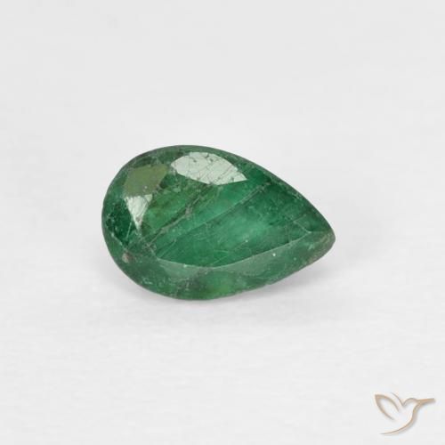 Smeraldo Verde medio naturale da 0.36 ct, Forma a pera, SI