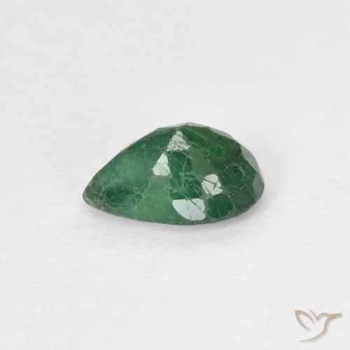 Smeraldo Verde medio naturale da 0.36 ct, Forma a pera, SI