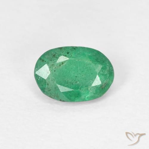 0.42ct Naturale Verde caldo Smeraldo, Ovale, SI