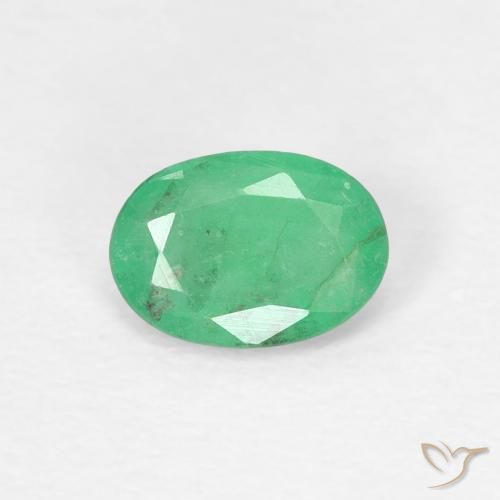 0.38ct Naturale Verde giada Smeraldo, Ovale, SI