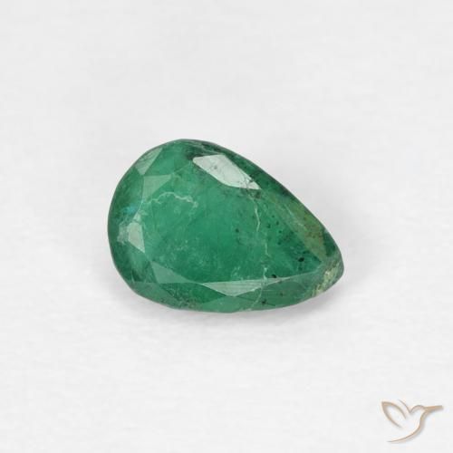 Smeraldo Verde medio naturale da 0.33 ct, Forma a pera, SI
