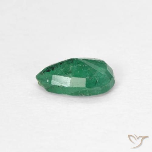 Smeraldo Verde medio naturale da 0.33 ct, Forma a pera, SI