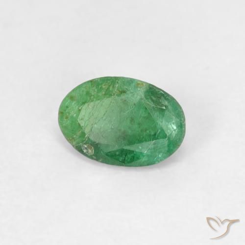 Smeraldo Verde medio naturale da 0.37 ct, Ovale, SI