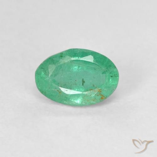 0.45ct Naturale Verde freddo Smeraldo, Ovale, SI