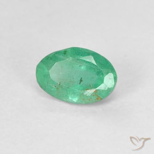 Smeraldo Verde freddo naturale da 0.45 ct, Ovale, SI