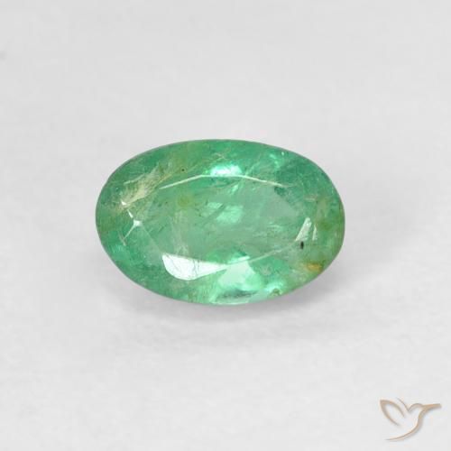 0.55ct Naturale Verde Pistacchio Smeraldo, Ovale, SI