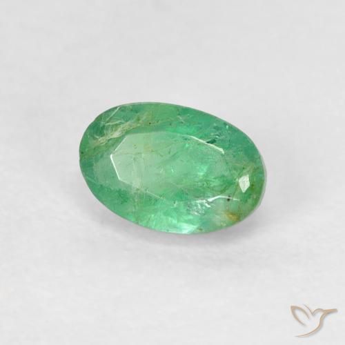 Smeraldo Verde Pistacchio naturale da 0.55 ct, Ovale, SI