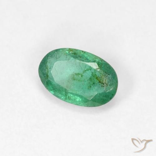 Smeraldo Verde freddo naturale da 0.38 ct, Ovale, VS-SI