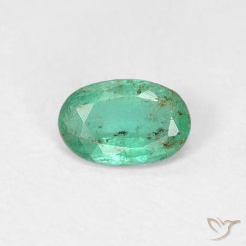 0.38ct Naturale Verde medio Smeraldo, Ovale, SI
