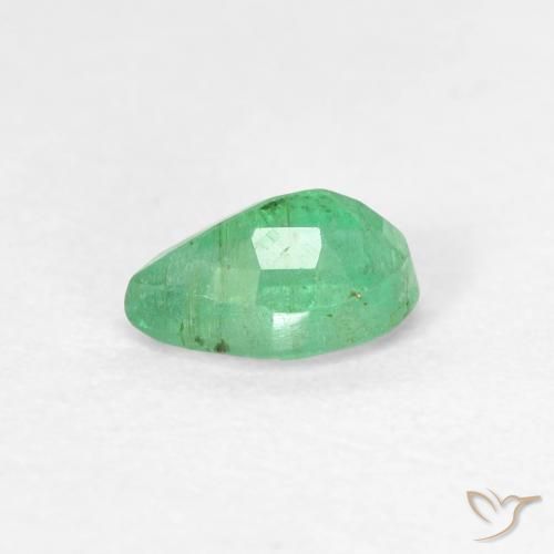 Smeraldo Verde chiaro e freddo naturale da 0.45 ct, Forma a pera, SI