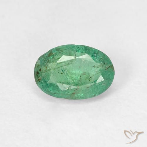 0.51ct Naturale Verde freddo Smeraldo, Ovale, SI