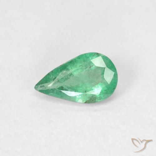 0.32ct Naturale Verde intenso Smeraldo, Forma a pera, SI