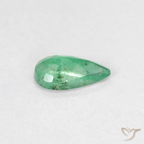 Smeraldo Verde intenso naturale da 0.32 ct, Forma a pera, SI
