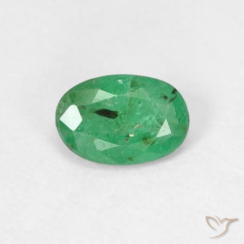 0.45ct Naturale Verde chiaro medio Smeraldo, Ovale, SI
