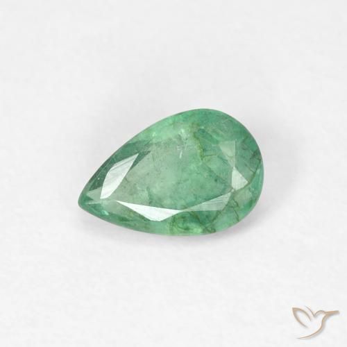 0.37ct Naturale Verde chiaro e freddo Smeraldo, Forma a pera, SI