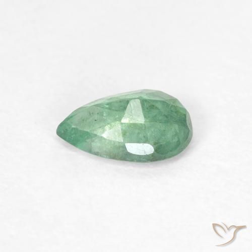 Smeraldo Verde chiaro e freddo naturale da 0.37 ct, Forma a pera, SI