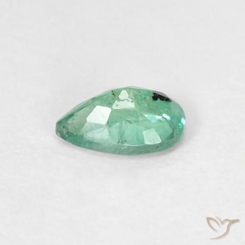 Smeraldo Verde medio naturale da 0.37 ct, Forma a pera, SI