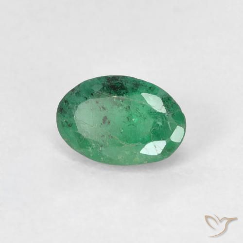 Smeraldo Verde chiaro medio naturale da 0.48 ct, Ovale, SI