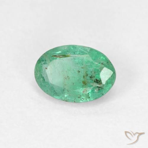 Smeraldo Verde medio naturale da 0.47 ct, Ovale, SI