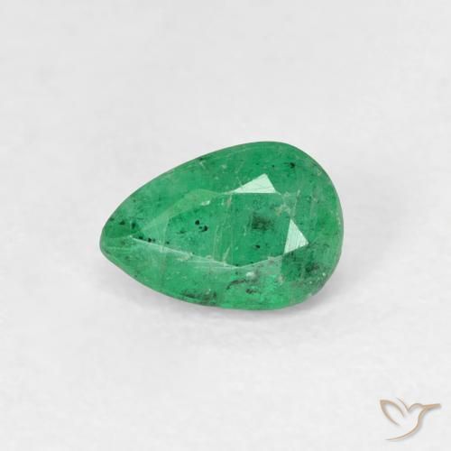 0.45ct Naturale Verde chiaro medio Smeraldo, Forma a pera, SI