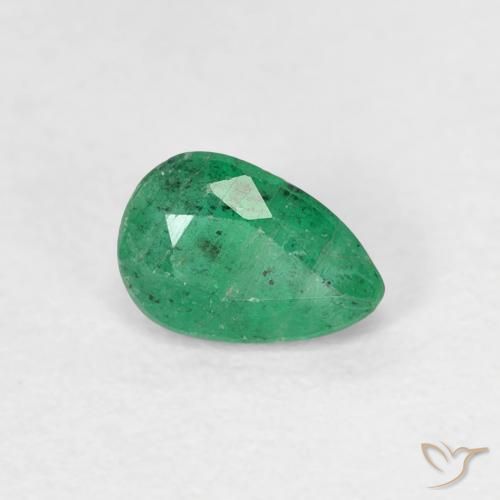 Smeraldo Verde chiaro medio naturale da 0.45 ct, Forma a pera, SI