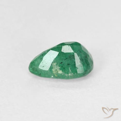Smeraldo Verde chiaro medio naturale da 0.45 ct, Forma a pera, SI