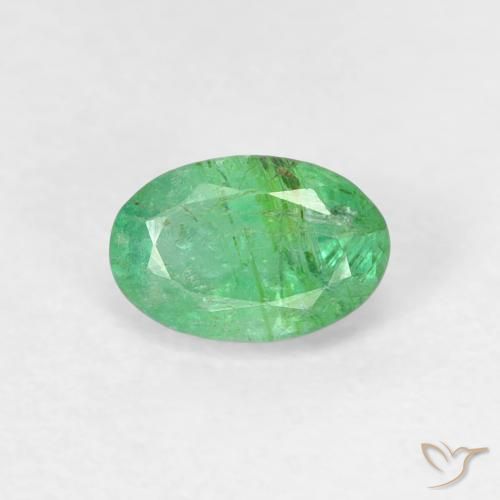 0.50ct Naturale Verde chiaro di trifoglio Smeraldo, Ovale, SI