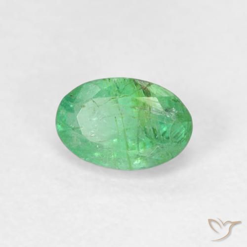 Smeraldo Verde chiaro di trifoglio naturale da 0.50 ct, Ovale, SI