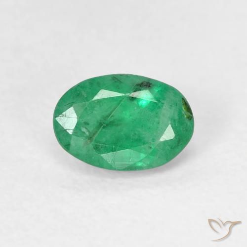 0.49ct Naturale Verde chiaro Smeraldo, Ovale, SI