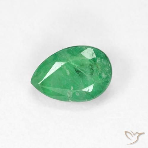 Smeraldo naturale verde da 0,51 ct, taglio a pera, SI