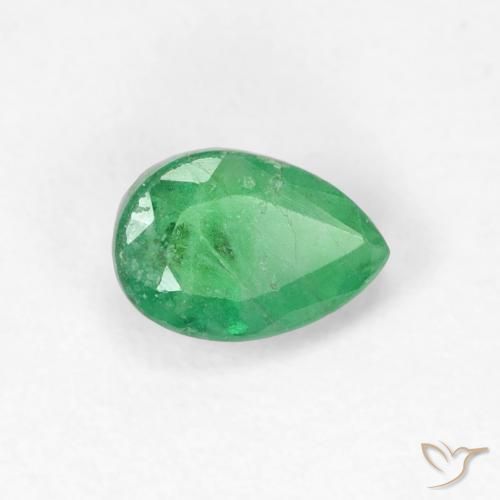 Smeraldo naturale verde da 0,51 ct, taglio a pera, SI