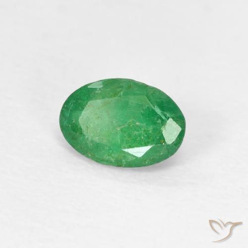 Smeraldo Verde medio naturale da 0.46 ct, Ovale, SI