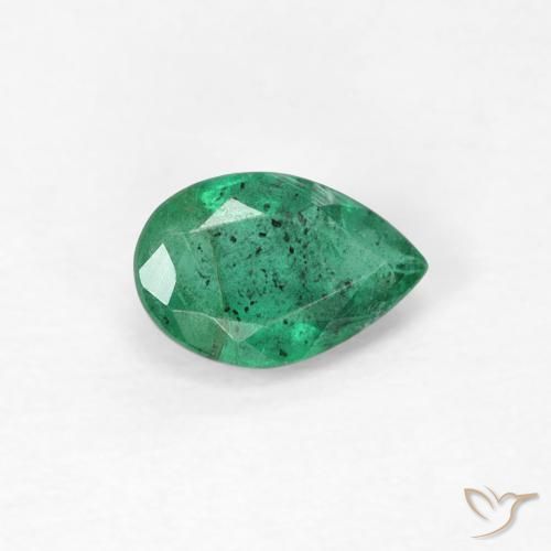 Smeraldo Verde chiaro medio naturale da 0.39 ct, Forma a pera, SI