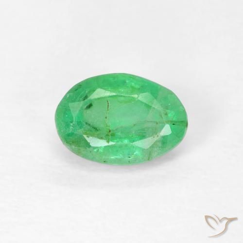 0.57ct Naturale Verde giallastro Smeraldo, Ovale, SI