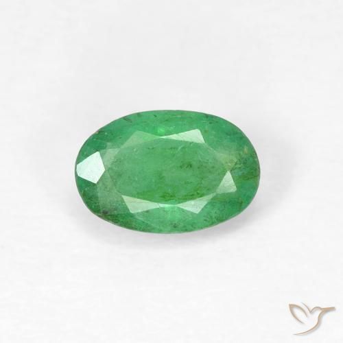 0.51ct Naturale Verde medio Smeraldo, Ovale, SI