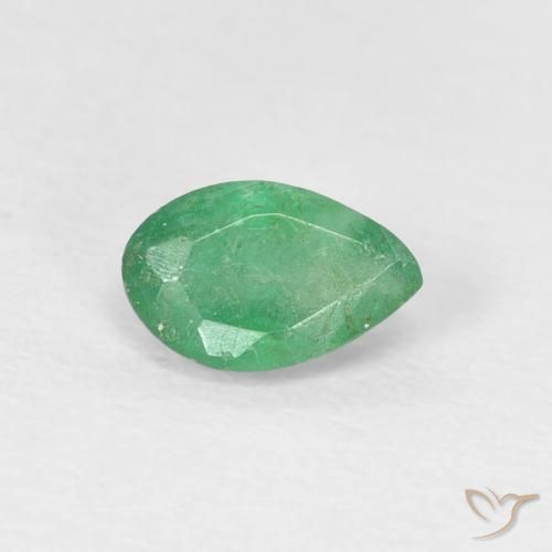 Smeraldo Menta verde naturale da 0.41 ct, Forma a pera, SI
