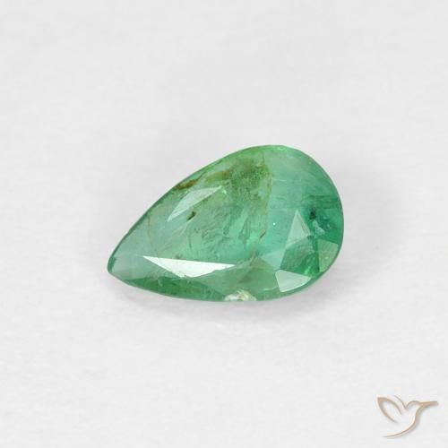 0.32ct Naturale Verde freddo Smeraldo, Forma a pera, SI, Photo A
