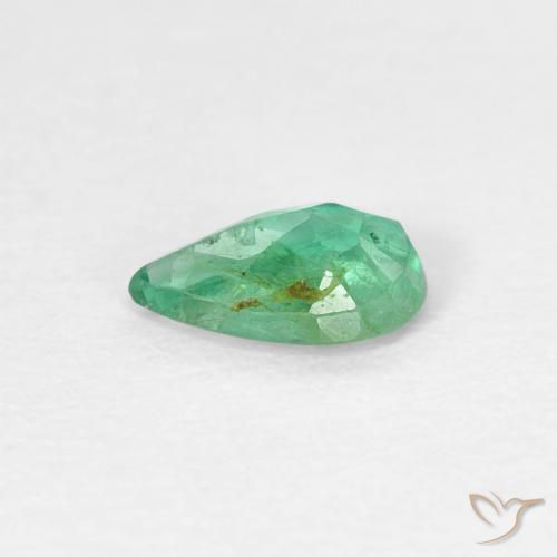 Smeraldo Verde freddo naturale da 0.32 ct, Forma a pera, SI