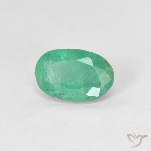 Smeraldo Verde chiaro naturale da 0.52 ct, Ovale, SI