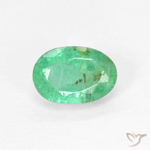 0.50ct Naturale Verde chiaro Smeraldo, Ovale, SI